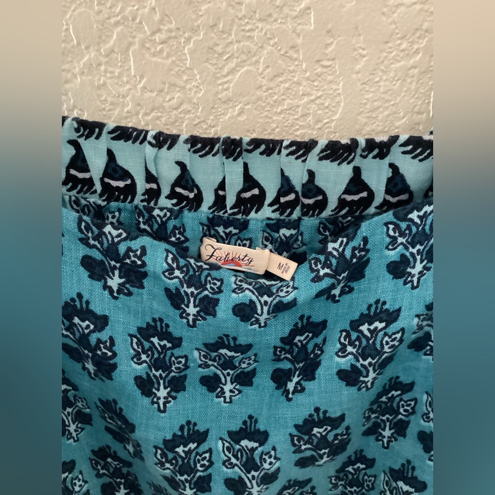 Faherty Gracie Blue Bali Bloom Linen Maxi Dress - Picture 6 of 8